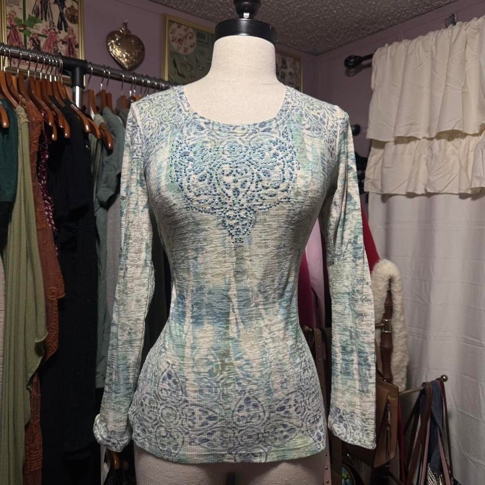 2000s Rhinestone Fairycore Top